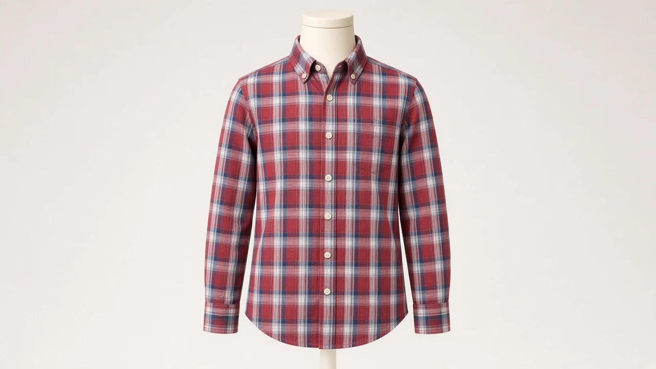 Red Classic Check Shirt – Boys' Red & Blue Classic Check Cotton Shirt | Custom Tailored Kids