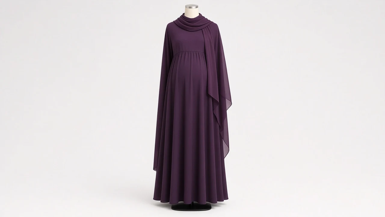 Plum Purple Maternity Abaya – Plum Purple Loose Empire Waist Maternity Friendly Abaya | Custom Tailored