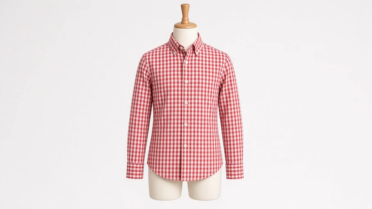 Red Gingham Check Shirt – Boys' Red & White Gingham Casual Shirt | Custom Tailored Kids