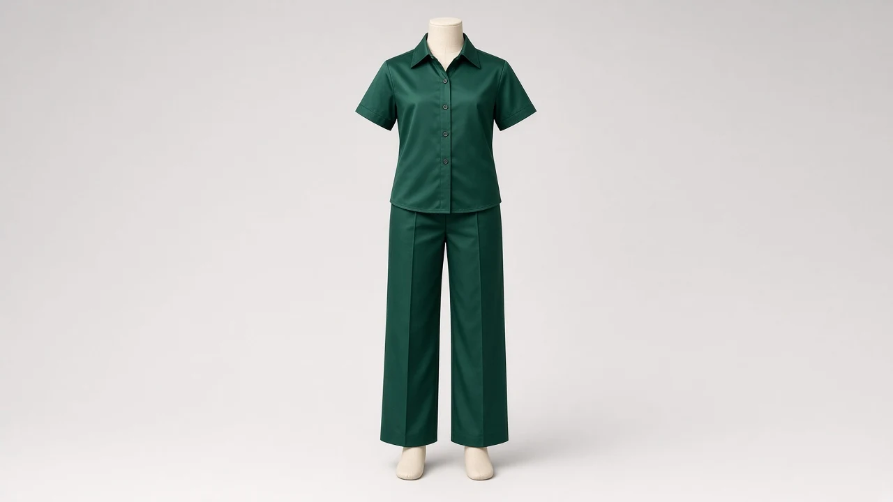 Emerald Green Satin Shirt Co-ord - Girls Satin Shirt with Trousers | Custom Tailored
