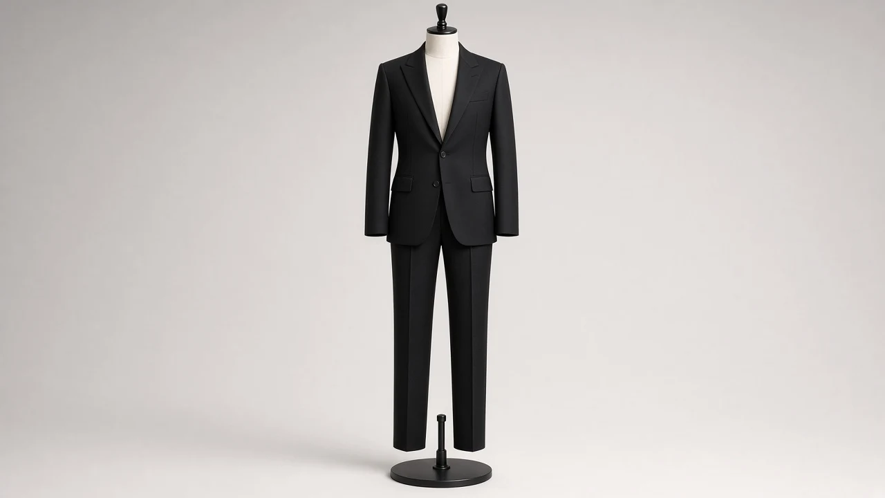 Black Peak-Lapel Suit – Men's Black Peak-Lapel Blazer + Trousers | Custom Tailored