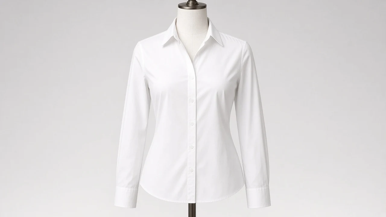 White Poplin Classic Point Collar Full Sleeve Shirt - Women's Solid White Poplin Shirt | Custom Tailored