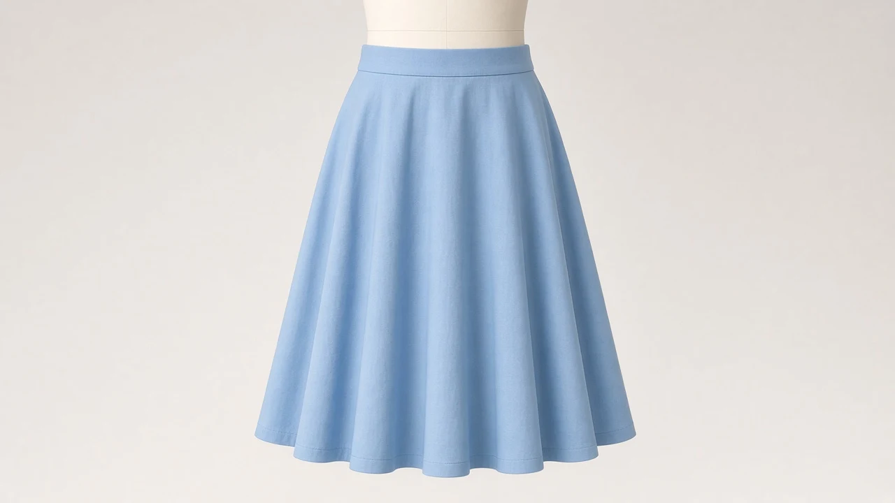 Powder Blue A-Line Skirt – Powder Blue Cotton Kids A-Line Midi | Custom Tailored