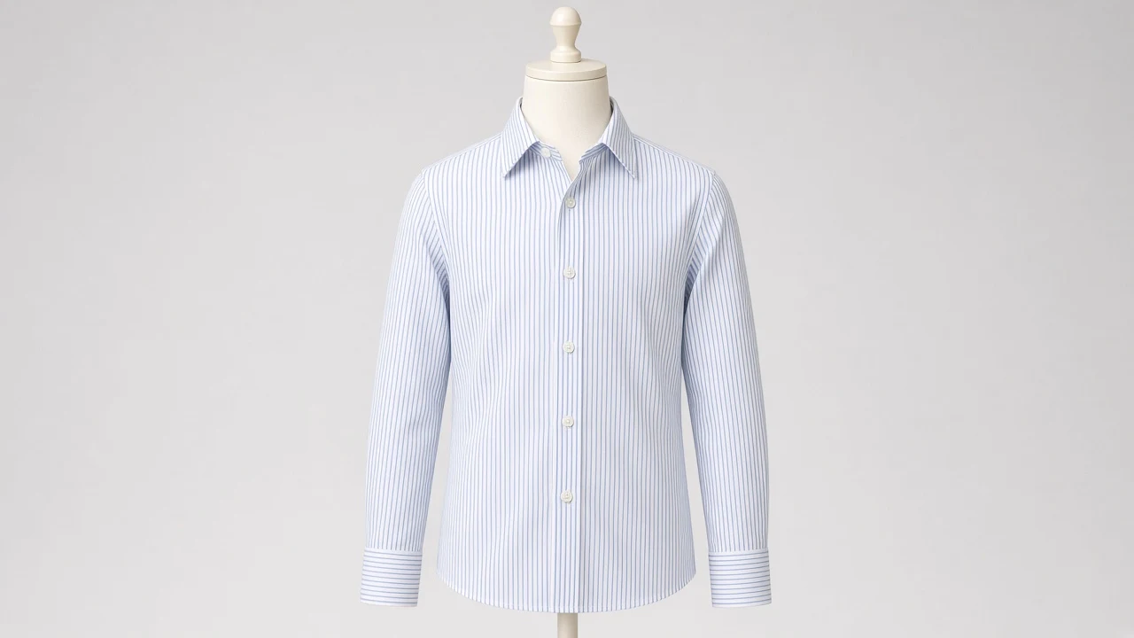 White Blue Stripe Poplin Shirt – Boys' Blue Bengal Stripe Formal Shirt | Custom Tailored Kids