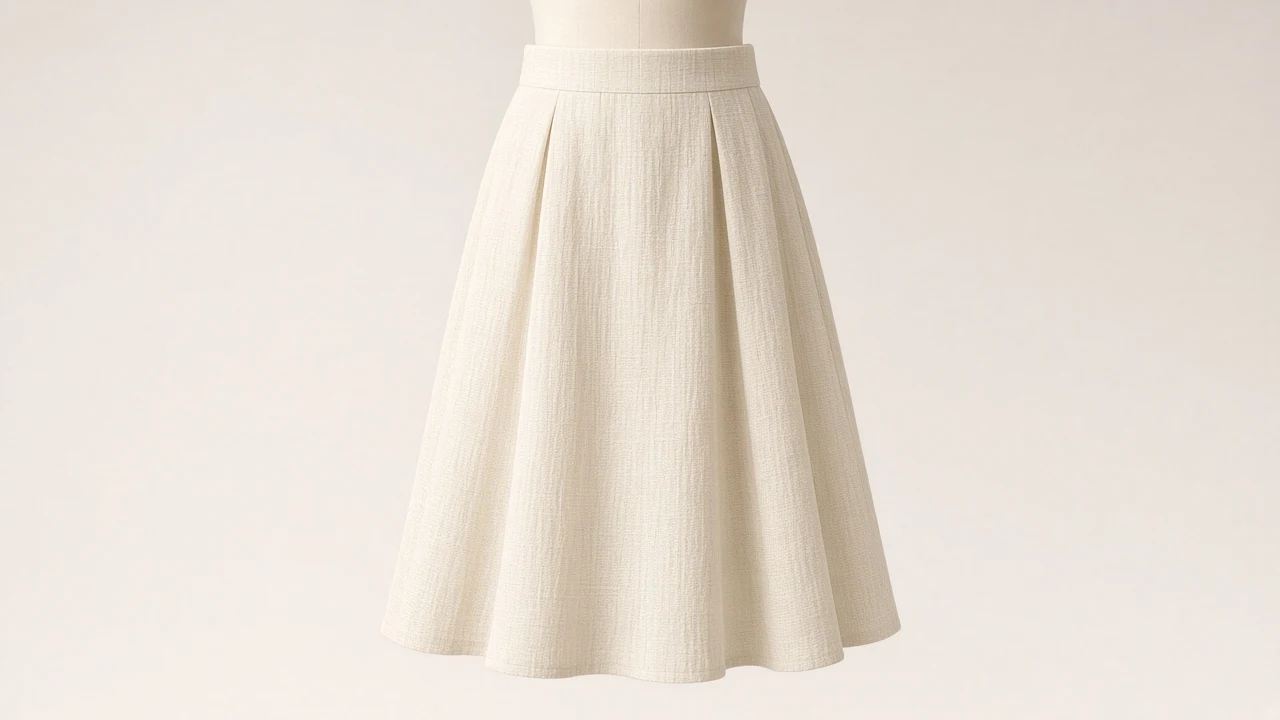 Cream Khadi A-Line Skirt – Cream Khadi Kids Western A-Line Midi | Custom Tailored
