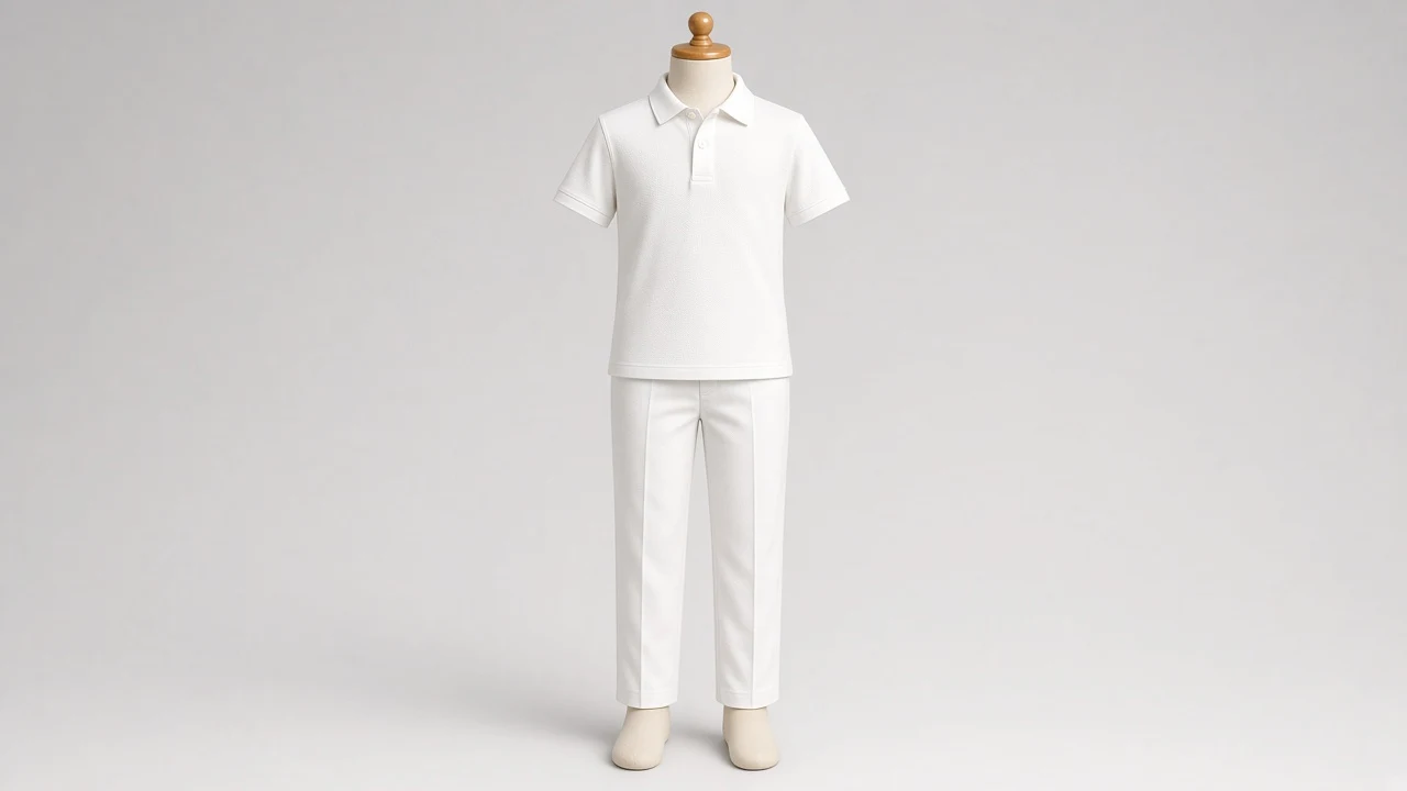 White Cotton Polo Chino Co-ord - Boys White Polo with Cotton Chinos | Custom Tailored