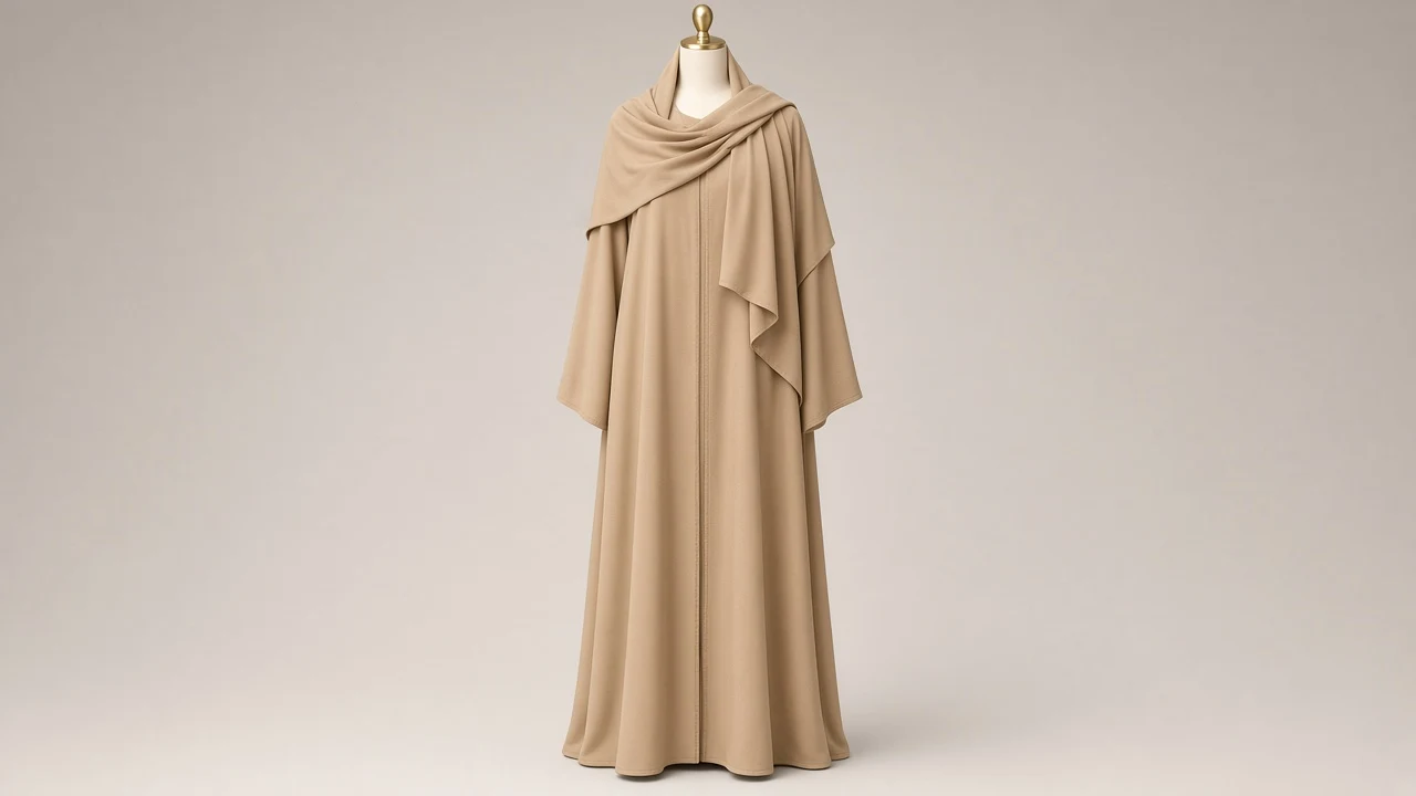 Camel Brown Desert Abaya – Camel Beige Sand Traditional Gulf Style Abaya | Custom Tailored