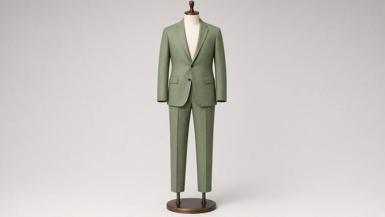 Sage Green Linen Single-Breasted Suit – Men's Sage Green Linen Blazer + Trousers | Custom Tailored