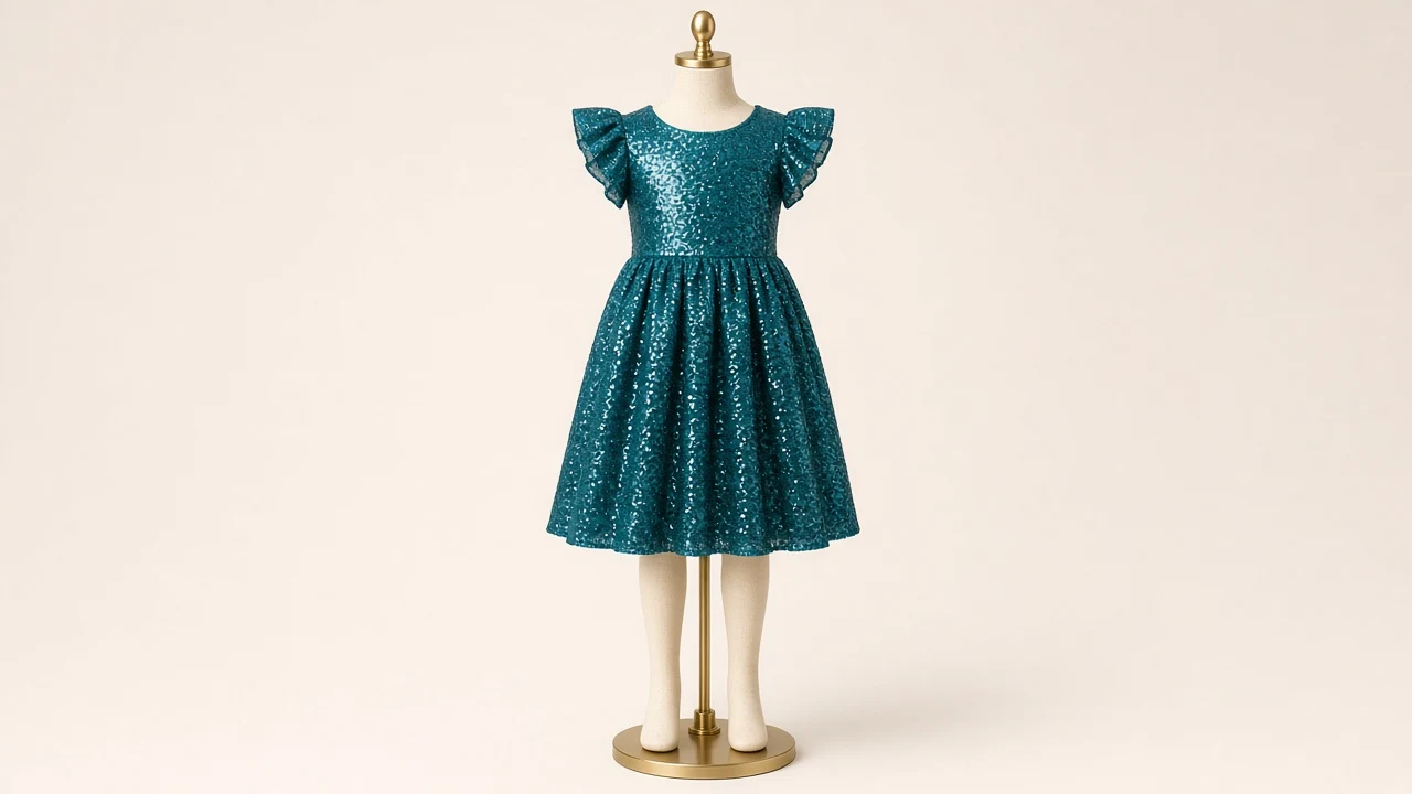 Teal Sequin Sparkle Frock – Teal Sequin Kids Sparkle Frock | Custom Tailored