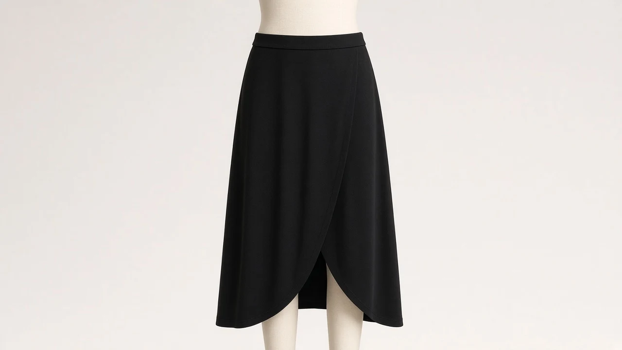 Black Wrap Midi Skirt – Black Jersey Kids Western Wrap Midi | Custom Tailored