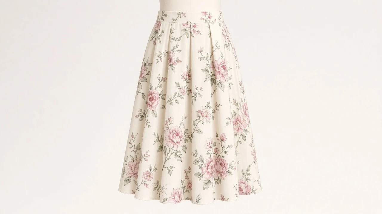 Floral Print A-Line Skirt – Floral Cotton Kids Western A-Line Midi | Custom Tailored