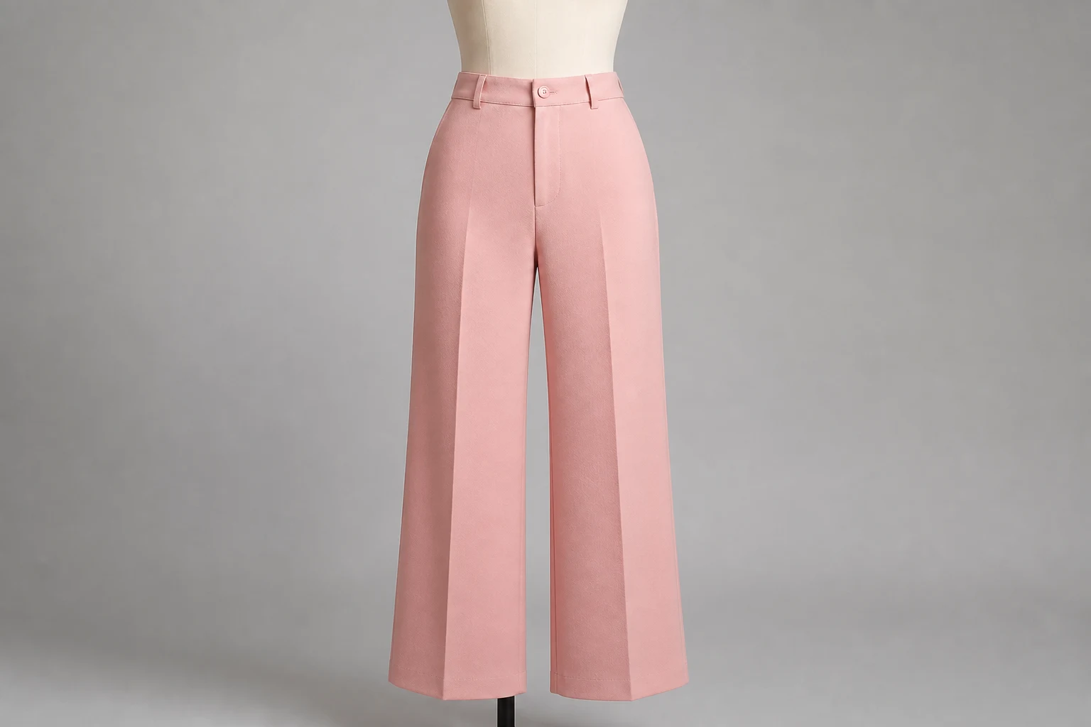 Blush Wide-Leg Trousers – Blush Pink Crepe Wide-Leg Pants | Custom Tailored