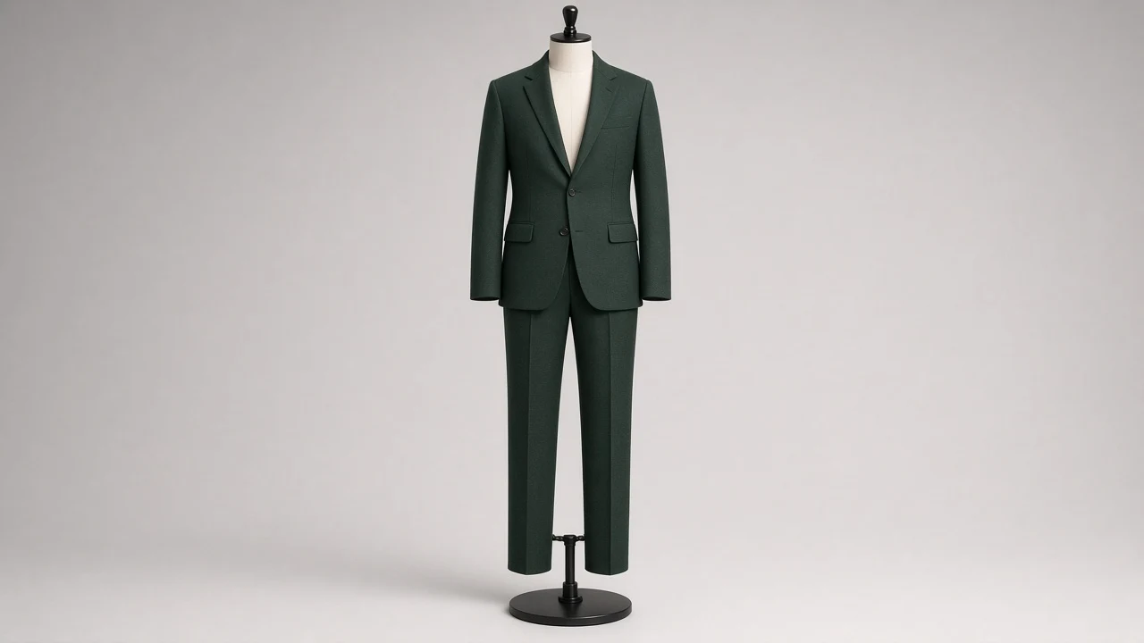 Forest Green Wool Single-Breasted Suit – Men's Forest Green Wool Blazer + Trousers | Custom Tailored