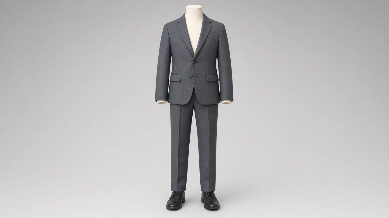 Slate Grey Wool Single-Breasted Suit – Boys' Slate Grey Wool Blazer + Trousers | Custom Tailored Kids