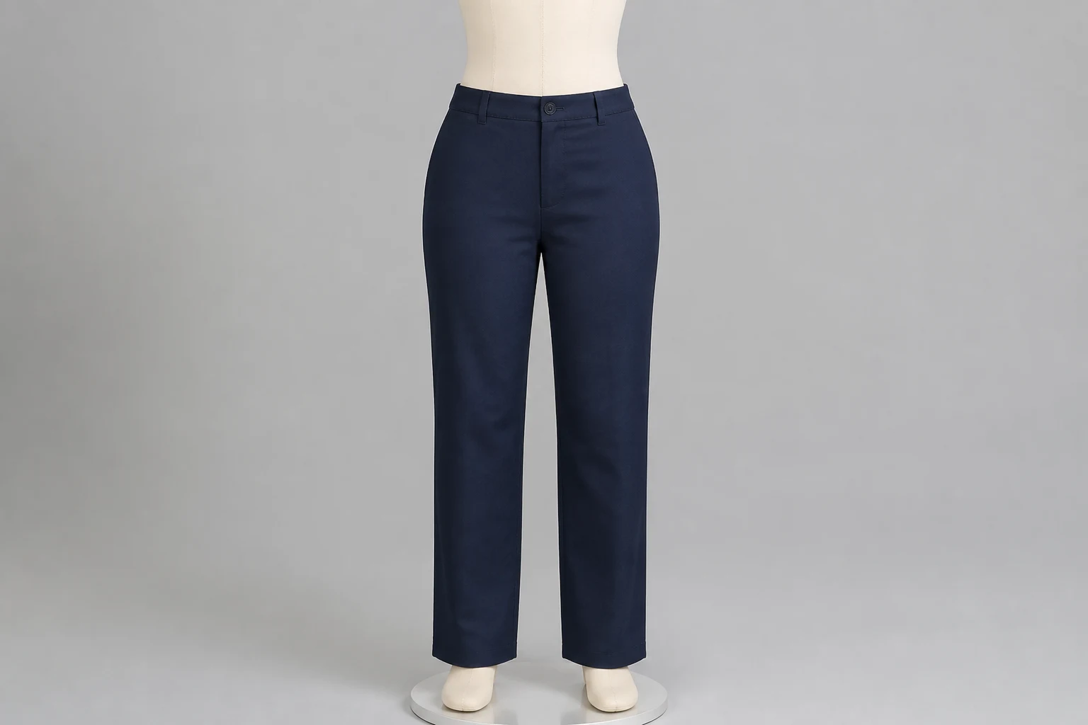 Navy Poplin Straight Trousers – Navy Cotton Poplin Western Pants | Custom Tailored
