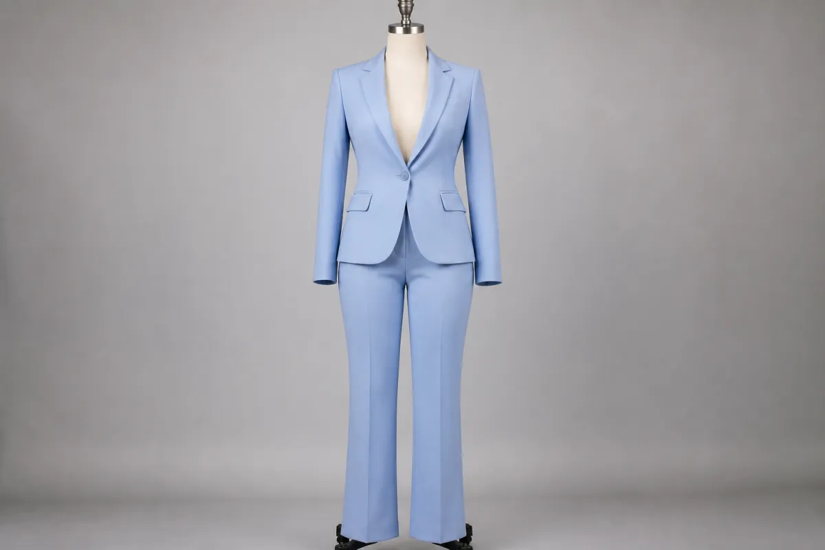 Powder Blue Blazer Pants Co-ord – Powder Blue Matching Blazer with Trousers | Custom Tailored