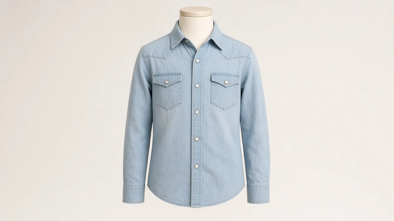 Light Blue Denim Shirt – Boys' Classic Light Wash Denim Shirt | Custom Tailored Kids