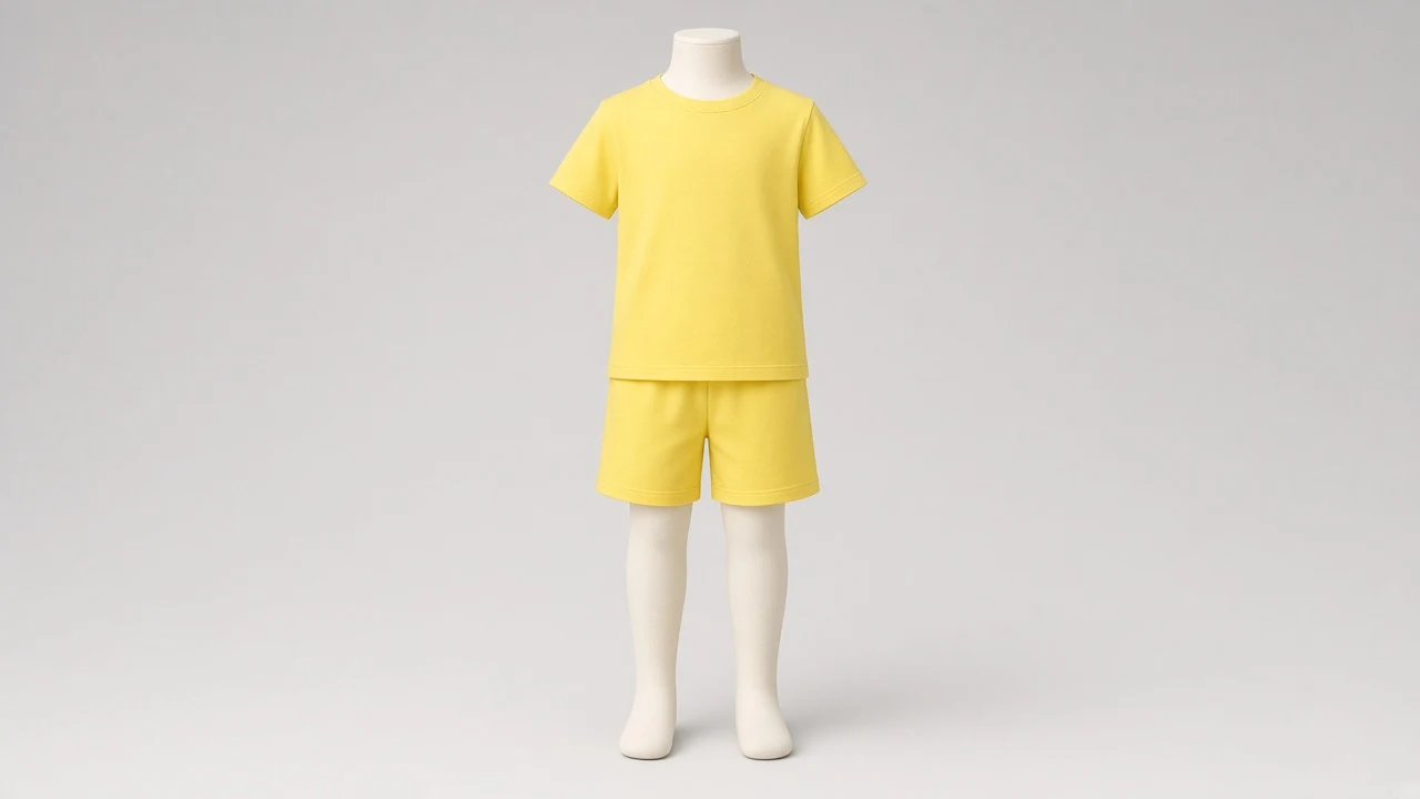 Lemon Yellow Cotton Tee Shorts Co-ord - Boys Cotton Tee with Shorts | Custom Tailored