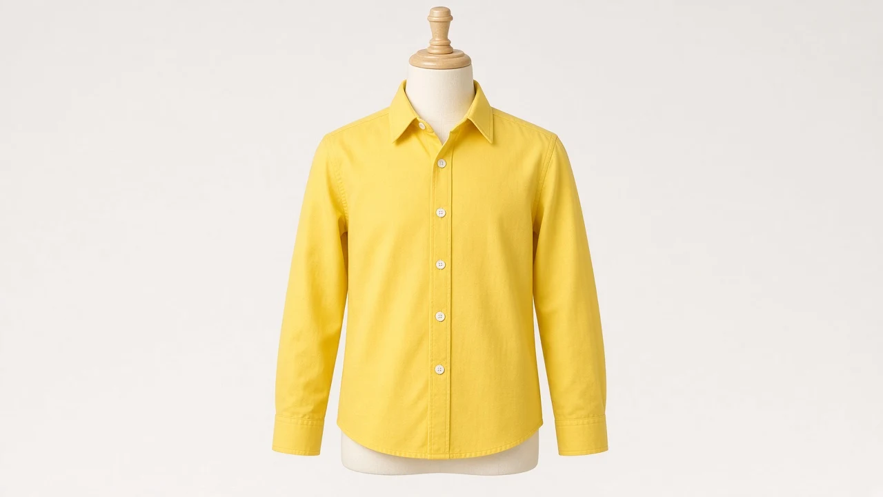 Yellow Cotton Casual Shirt – Boys' Sunny Yellow Everyday Cotton Shirt | Custom Tailored Kids
