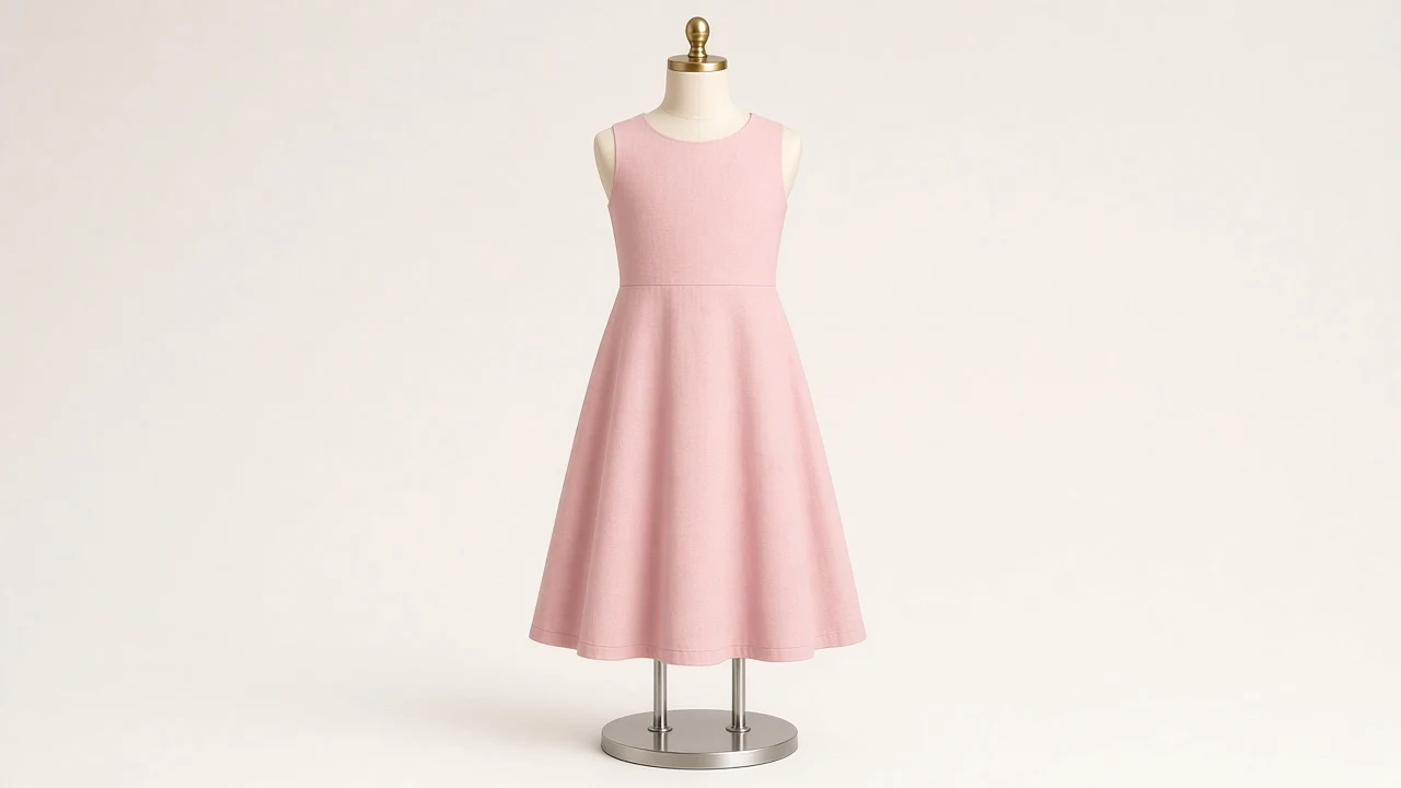 Pink Cotton A-Line School Frock – Pink Cotton Kids A-Line Frock | Custom Tailored