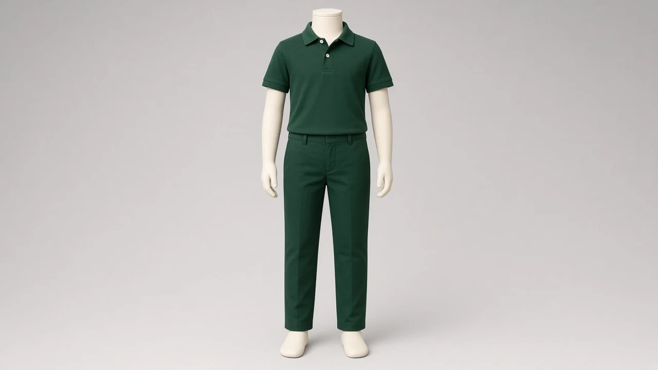Forest Green Polo Chino Co-ord - Boys Polo Shirt with Cotton Chinos | Custom Tailored