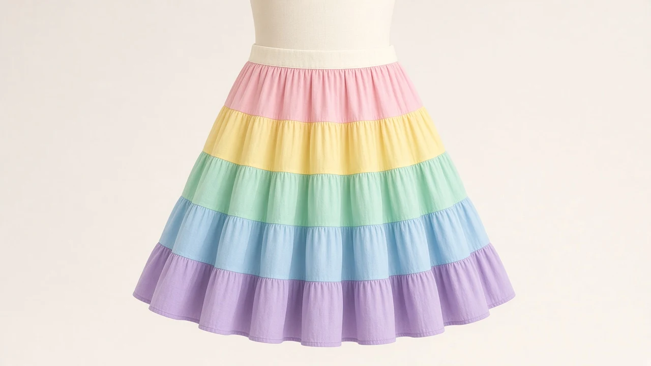 Rainbow Tiered Cotton Skirt – Rainbow Tiered Kids Cotton Party Skirt | Custom Tailored