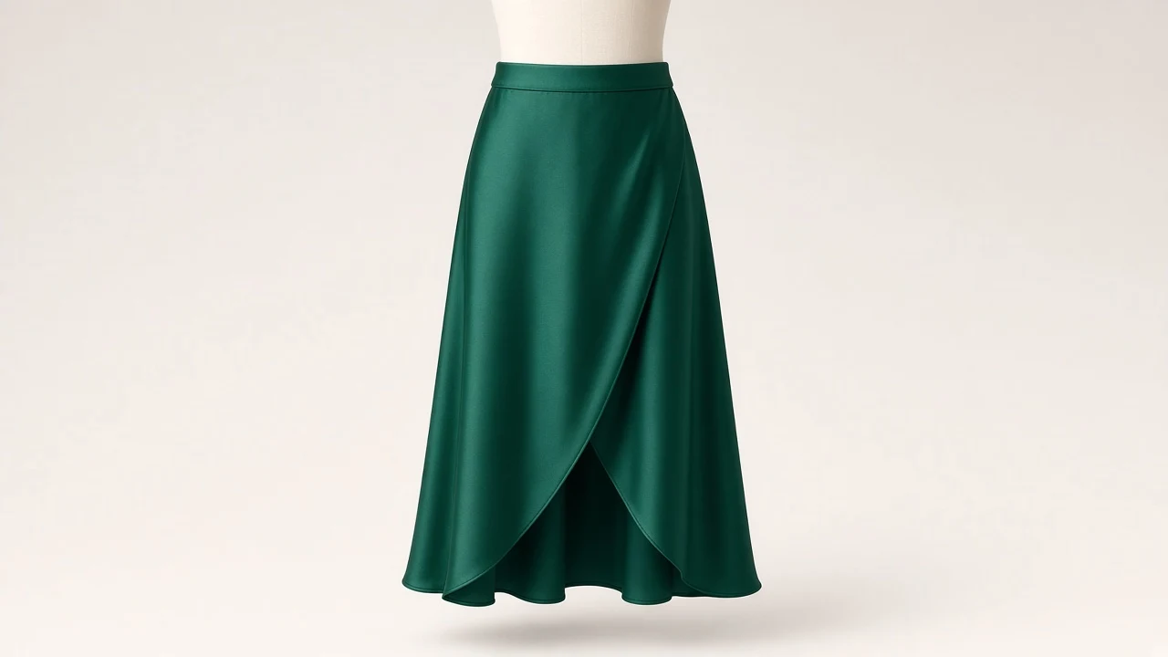 Emerald Wrap Midi Skirt – Emerald Satin Kids Western Wrap Midi | Custom Tailored
