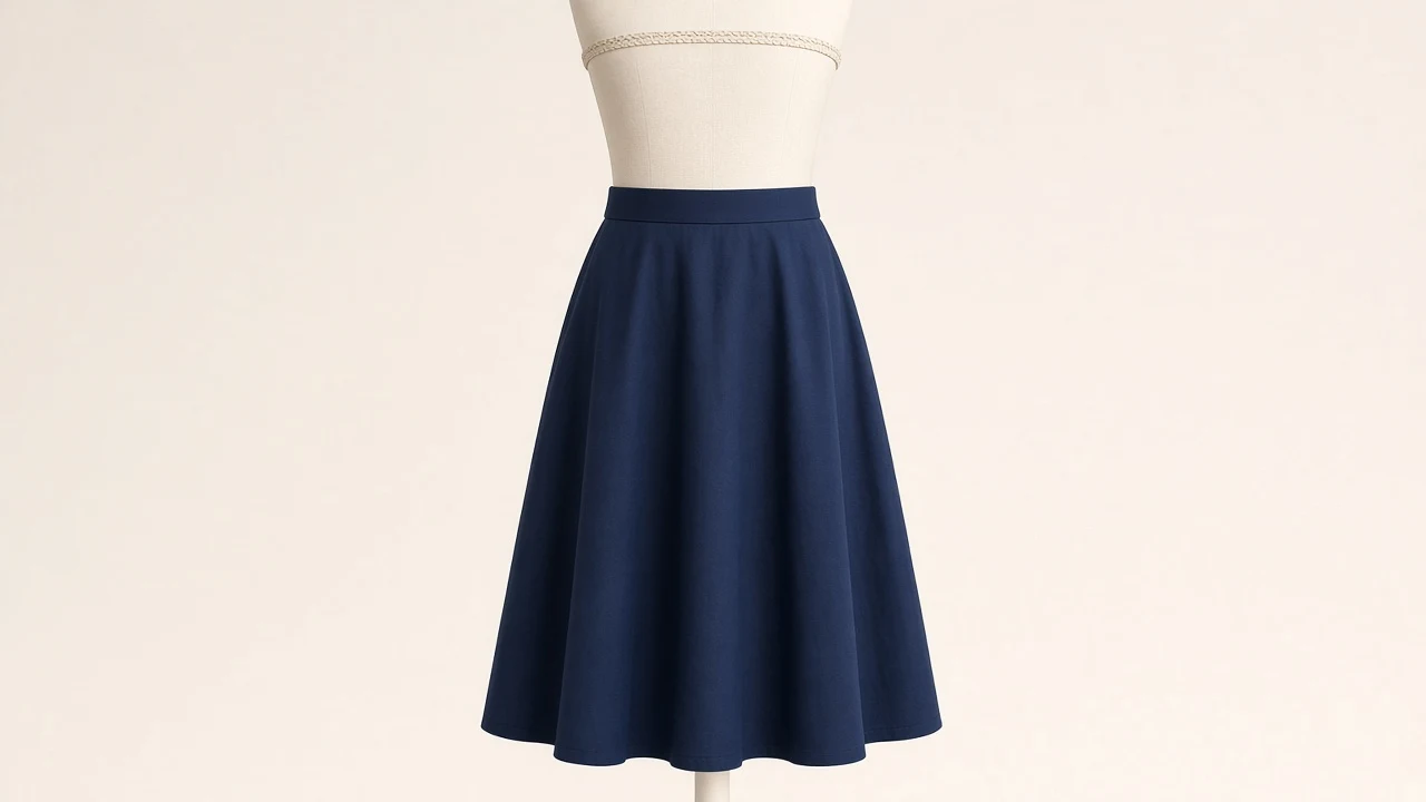 Navy A-Line Midi Skirt – Navy Cotton Kids Western A-Line Midi | Custom Tailored