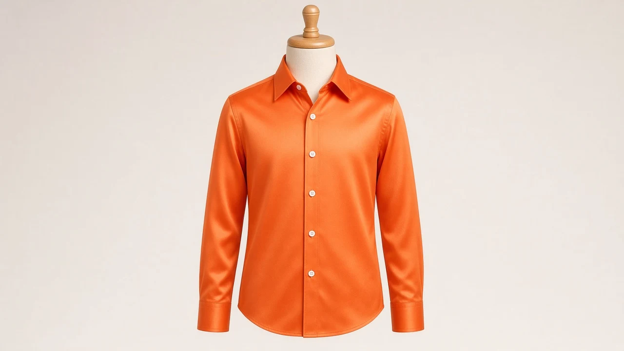 Orange Party Satin Shirt – Boys' Vibrant Orange Satin Celebration Shirt | Custom Tailored Kids