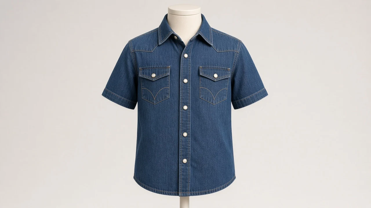 Washed Indigo Denim Shirt – Boys' Classic Indigo Denim Western Shirt | Custom Tailored Kids