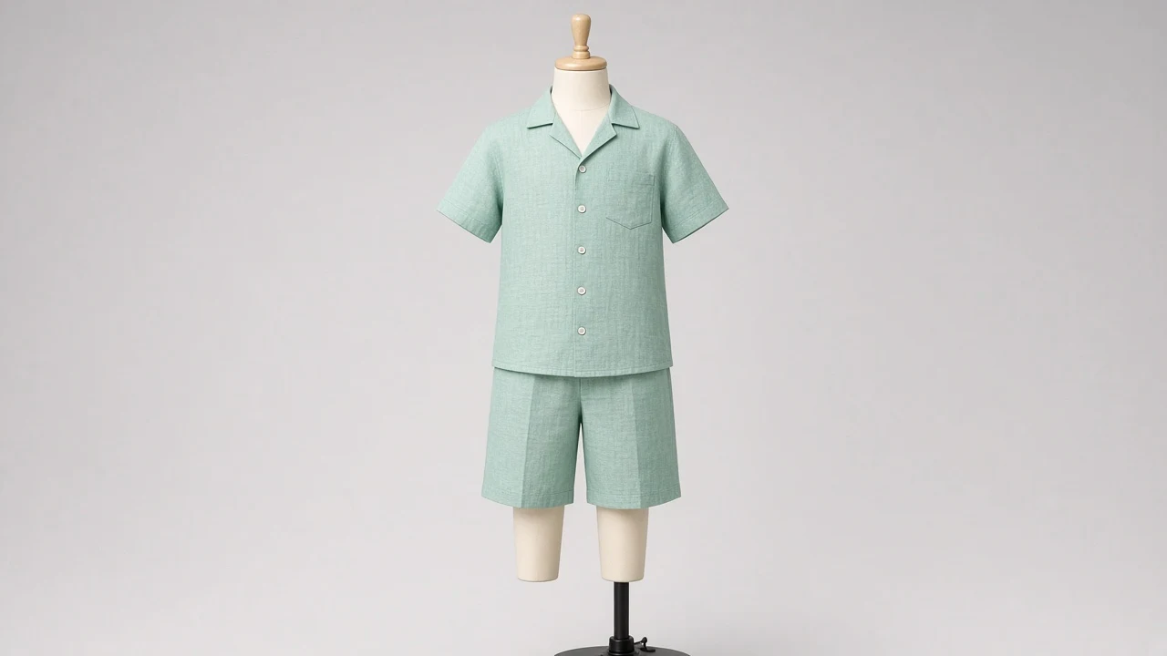 Seafoam Linen Shirt Bermuda Co-ord - Boys Linen Shirt with Bermuda Shorts | Custom Tailored