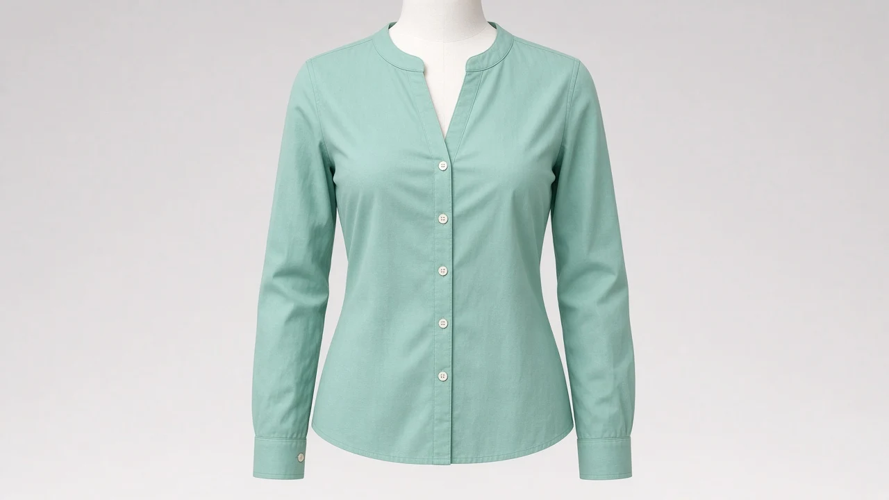 Seafoam Green Soft Cotton Club Collar Full Sleeve Shirt - Women's Solid Seafoam Club Collar Shirt | Custom Tailored