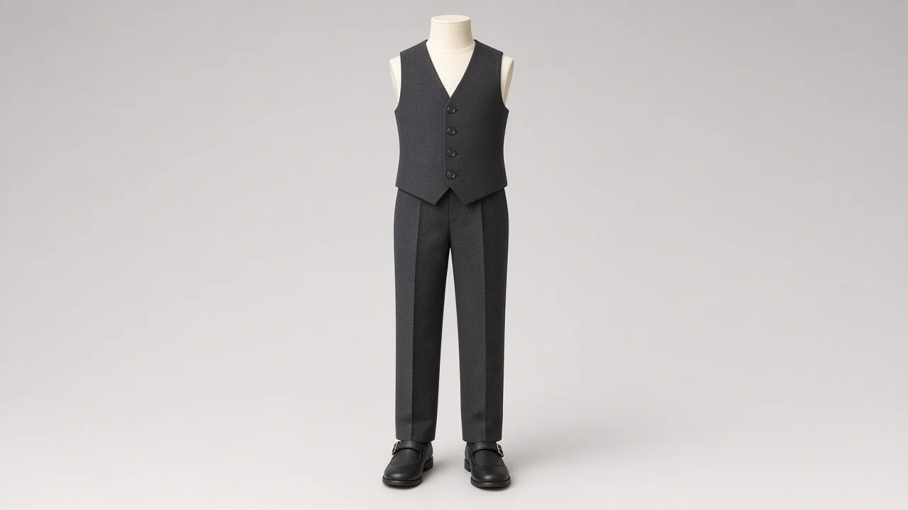 Charcoal Waistcoat Trouser Co-ord - Girls Waistcoat with Dress Trousers | Custom Tailored