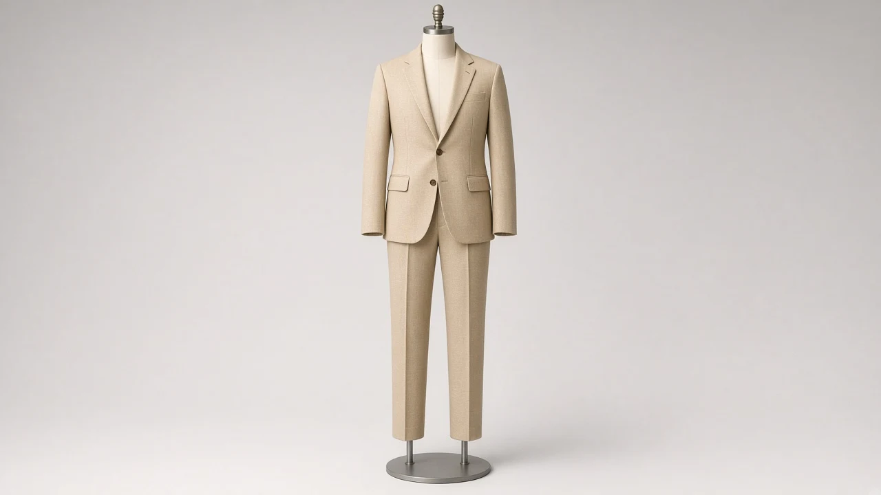 Sand Cotton Single-Breasted Suit – Men's Sand Cotton Blazer + Trousers | Custom Tailored