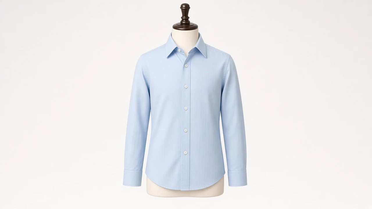 Pastel Blue Formal Poplin Shirt – Boys' Soft Blue Dress Shirt | Custom Tailored Kids