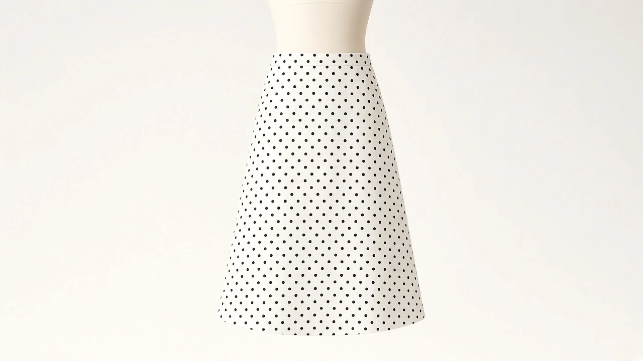 Polka Dot A-Line Skirt – Black Dot on White Cotton Kids A-Line Midi | Custom Tailored