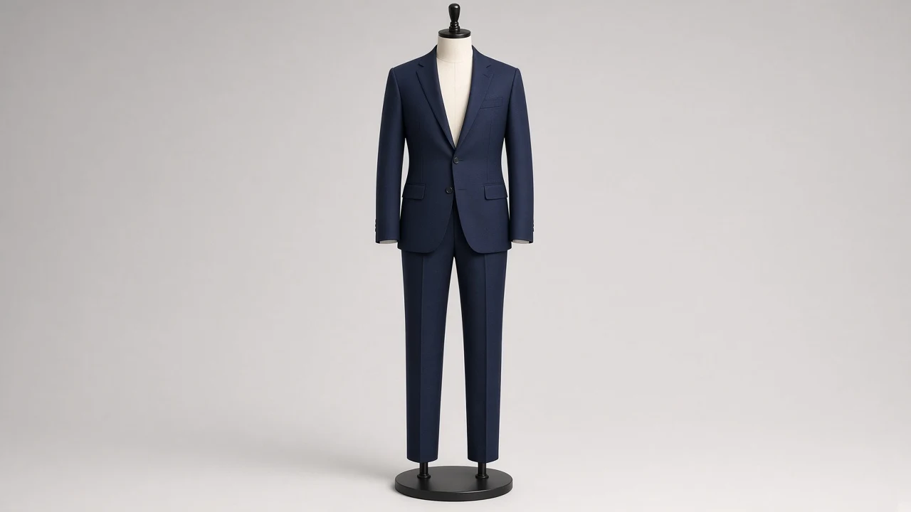 Navy Wool Single-Breasted Suit – Men's Navy Wool Blazer + Trousers | Custom Tailored