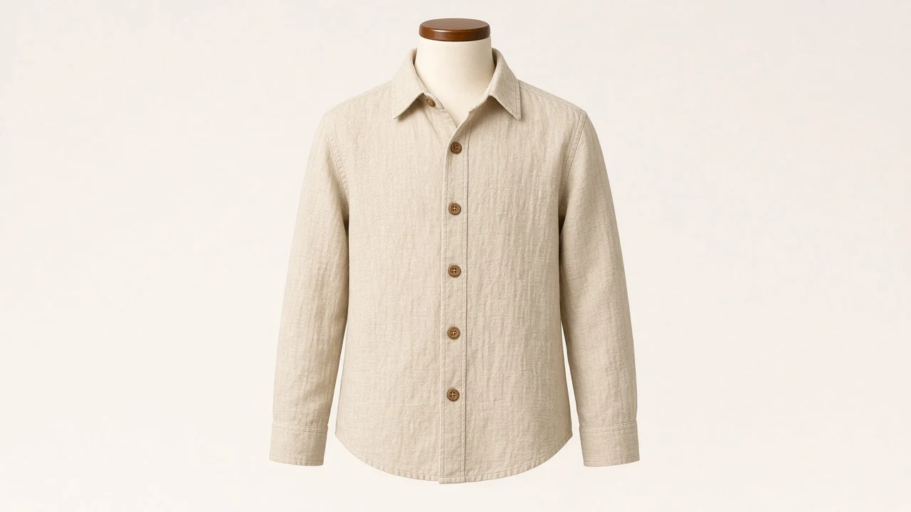 Beige Linen Casual Shirt – Boys' Natural Beige Linen Resort Shirt | Custom Tailored Kids