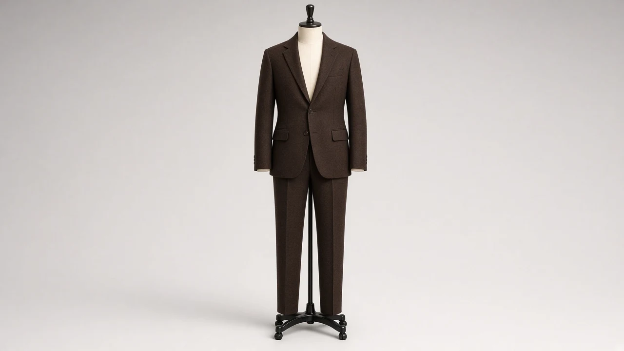 Chocolate Wool Single-Breasted Suit – Men's Chocolate Wool Blazer + Trousers | Custom Tailored