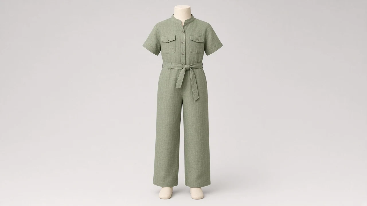 Sage Green Utility Shirt Pants Co-ord - Girls Safari Shirt with Utility Trousers | Custom Tailored