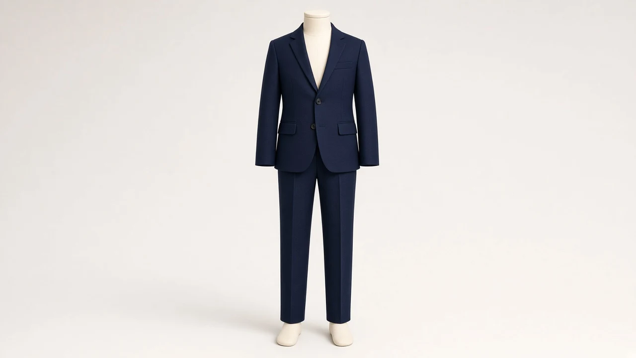 Midnight Blue Wool Suit – Boys' Midnight Blue Wool Blazer + Trousers | Custom Tailored Kids