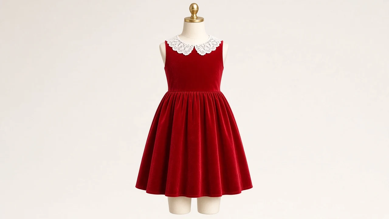 Red Velvet Holiday Party Frock – Red Velvet Kids Holiday Frock | Custom Tailored