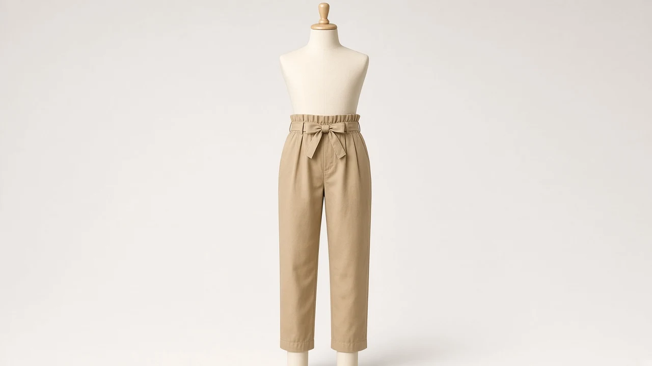Khaki Paperbag Waist Pants – Girls Khaki Paperbag Waist Pants | Custom Tailored