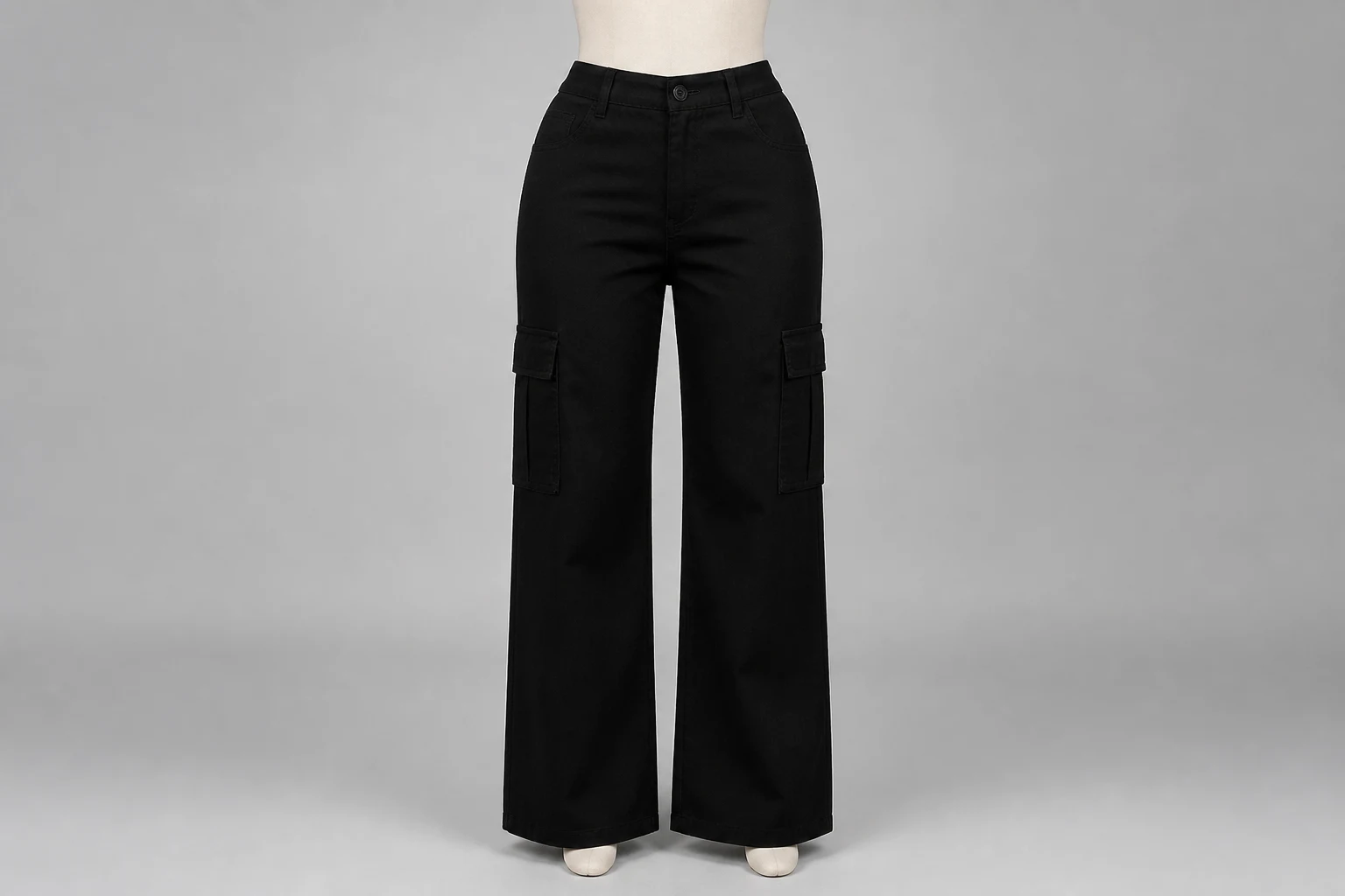 Black Cargo Trousers – Black Cotton Twill Western Cargo Pants | Custom Tailored
