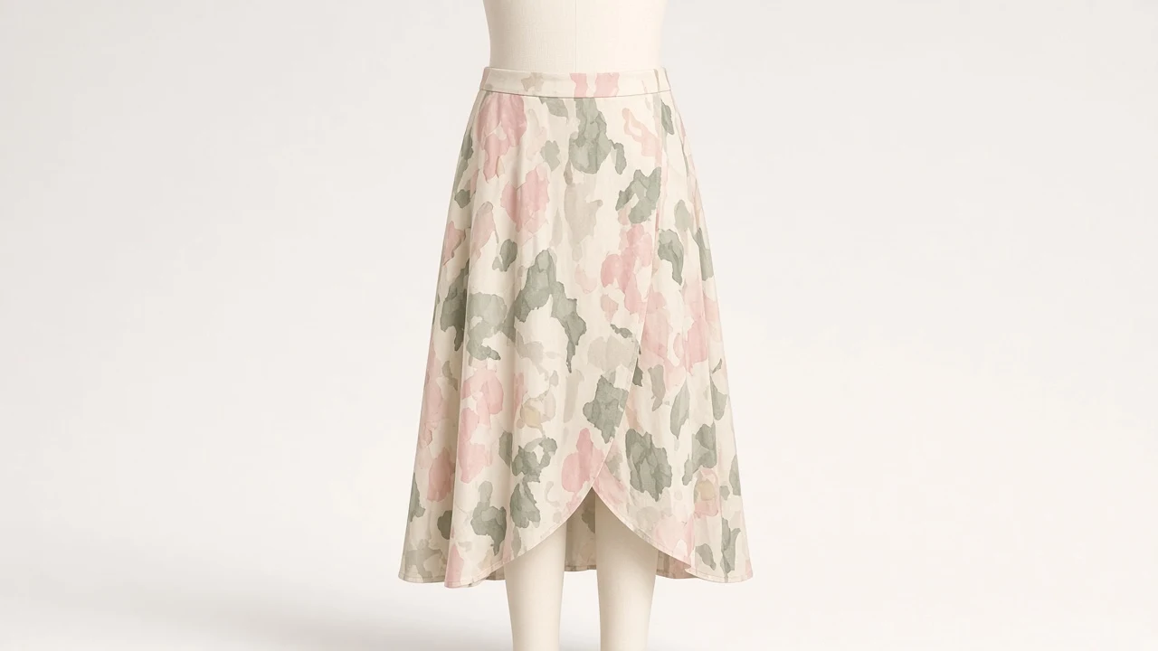 Printed Wrap Midi Skirt – Abstract Print Crepe Kids Wrap Midi | Custom Tailored
