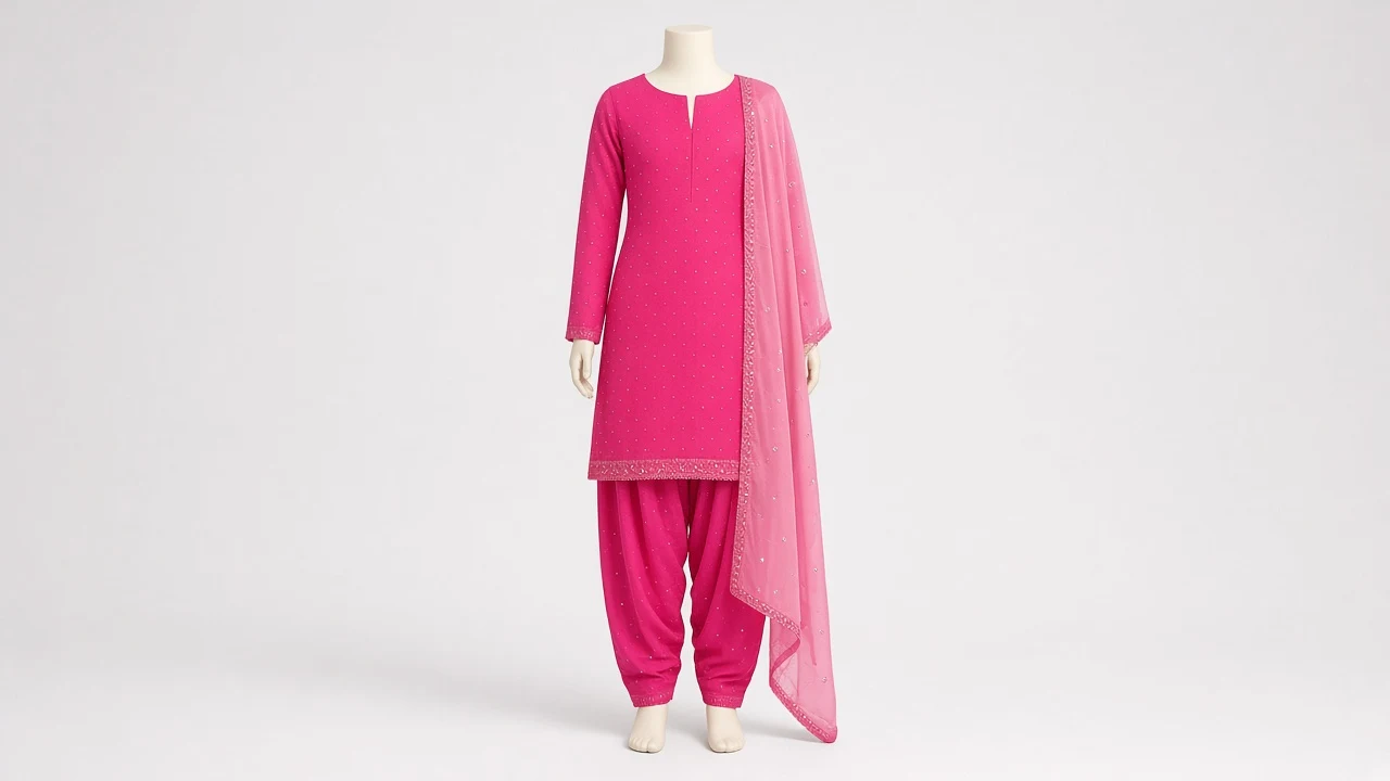 Hot Pink Birthday Salwar Kameez – Girls Bright Fuchsia Party Salwar Kameez | Custom Tailored Kids