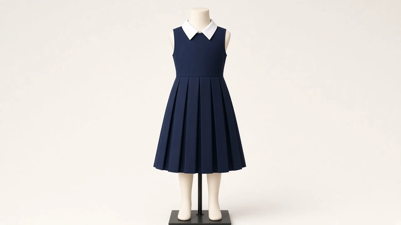 Navy Blue School Uniform Frock – Navy Cotton Kids School Frock | Custom Tailored