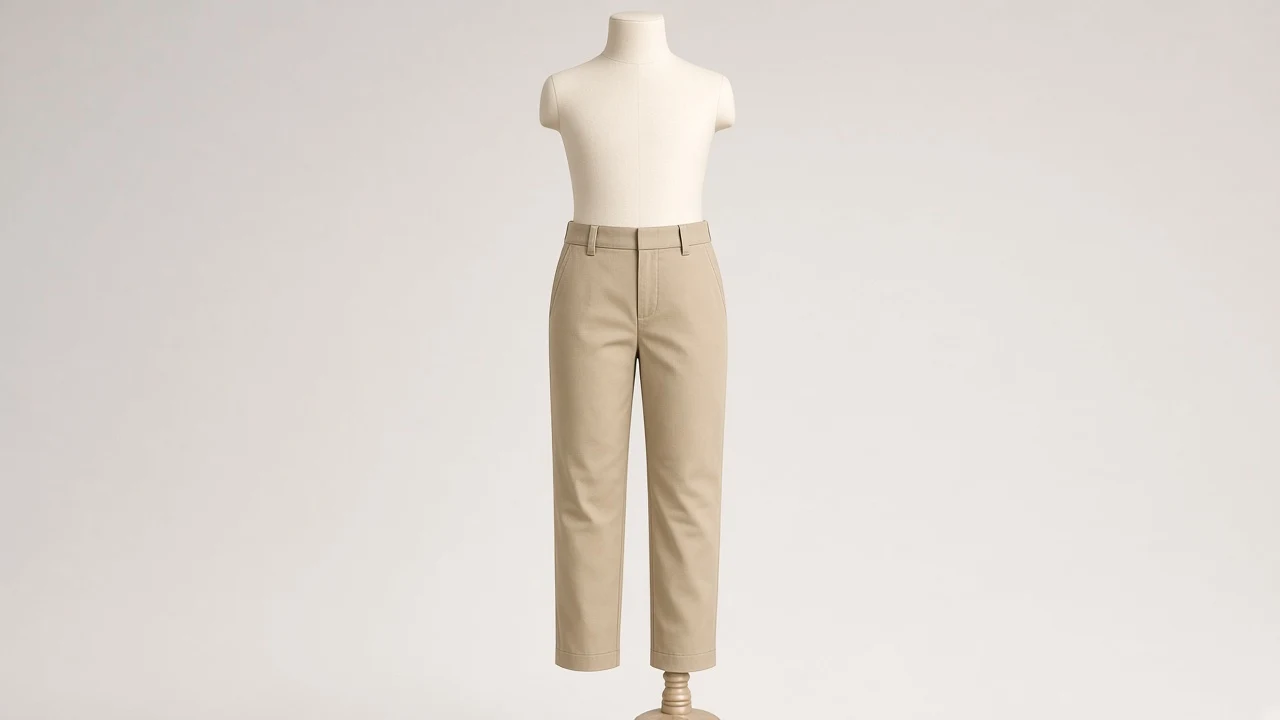 Khaki Cotton Chino Pants – Girls Classic Khaki Chinos | Custom Tailored