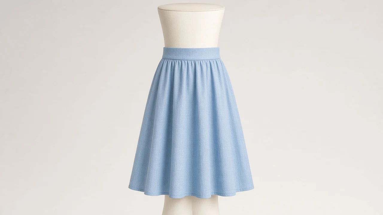 Sky Blue Chambray A-Line Skirt – Sky Blue Chambray Kids Western A-Line | Custom Tailored
