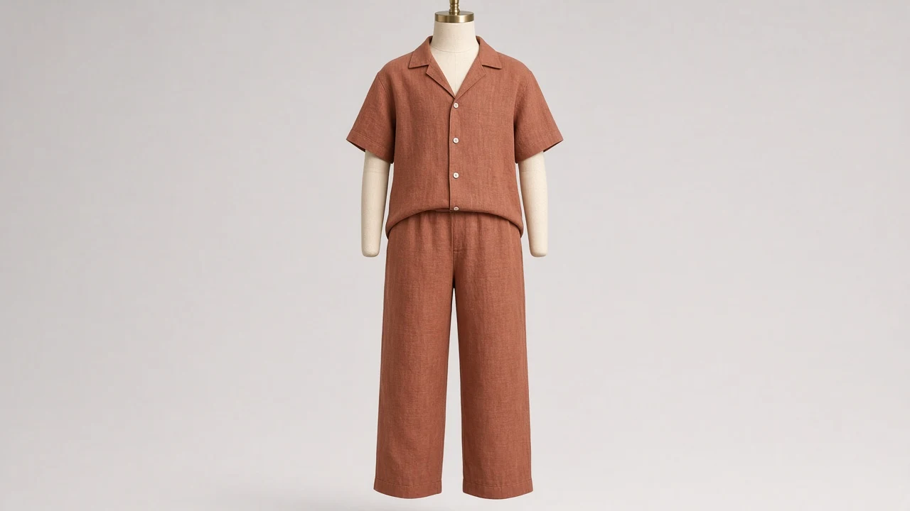 Terracotta Camp Shirt Pant Co-ord - Girls Camp Shirt with Relaxed Pants | Custom Tailored